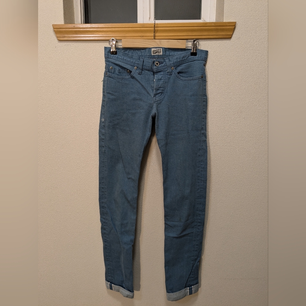 Naked & Famous Weird Guy Pale Bleu Stretch Selvedge Denim - Men's Size 29